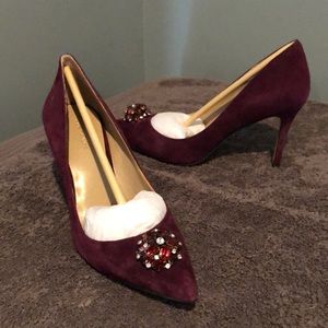 Ann Taylor Eggplant Suede Heels